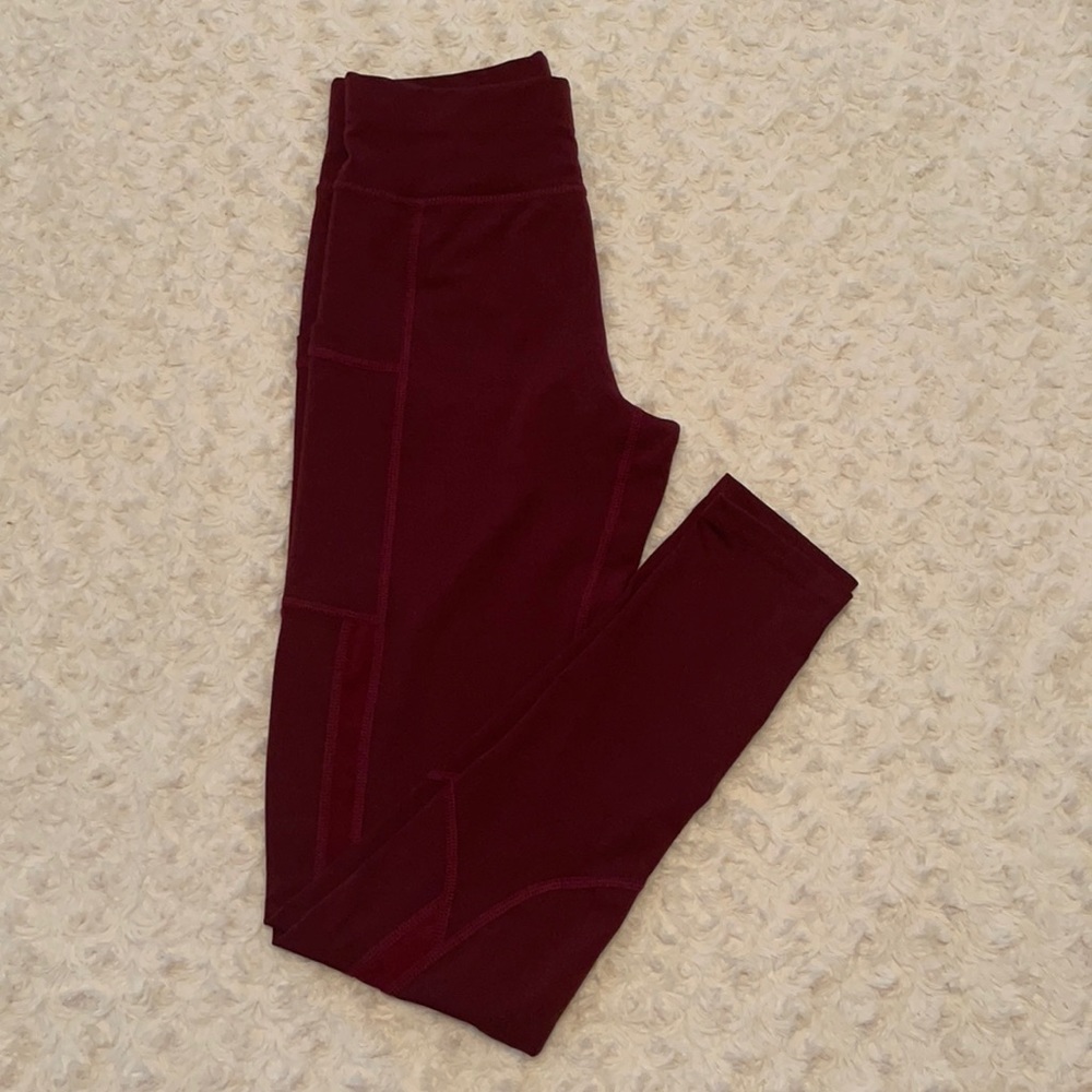 Burgundy Workout Leggings